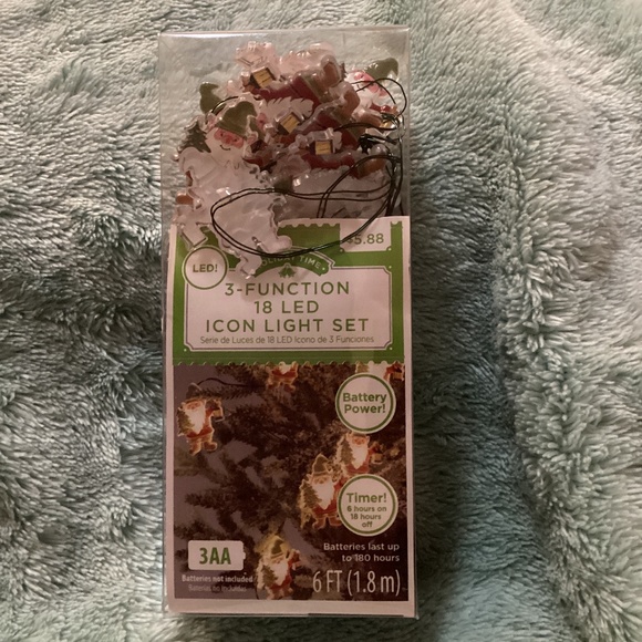 🎅 Holiday Time SANTA CLAUSE 18 LED 3 Function Light Set 🎅 6 feet with timer - Picture 1 of 5